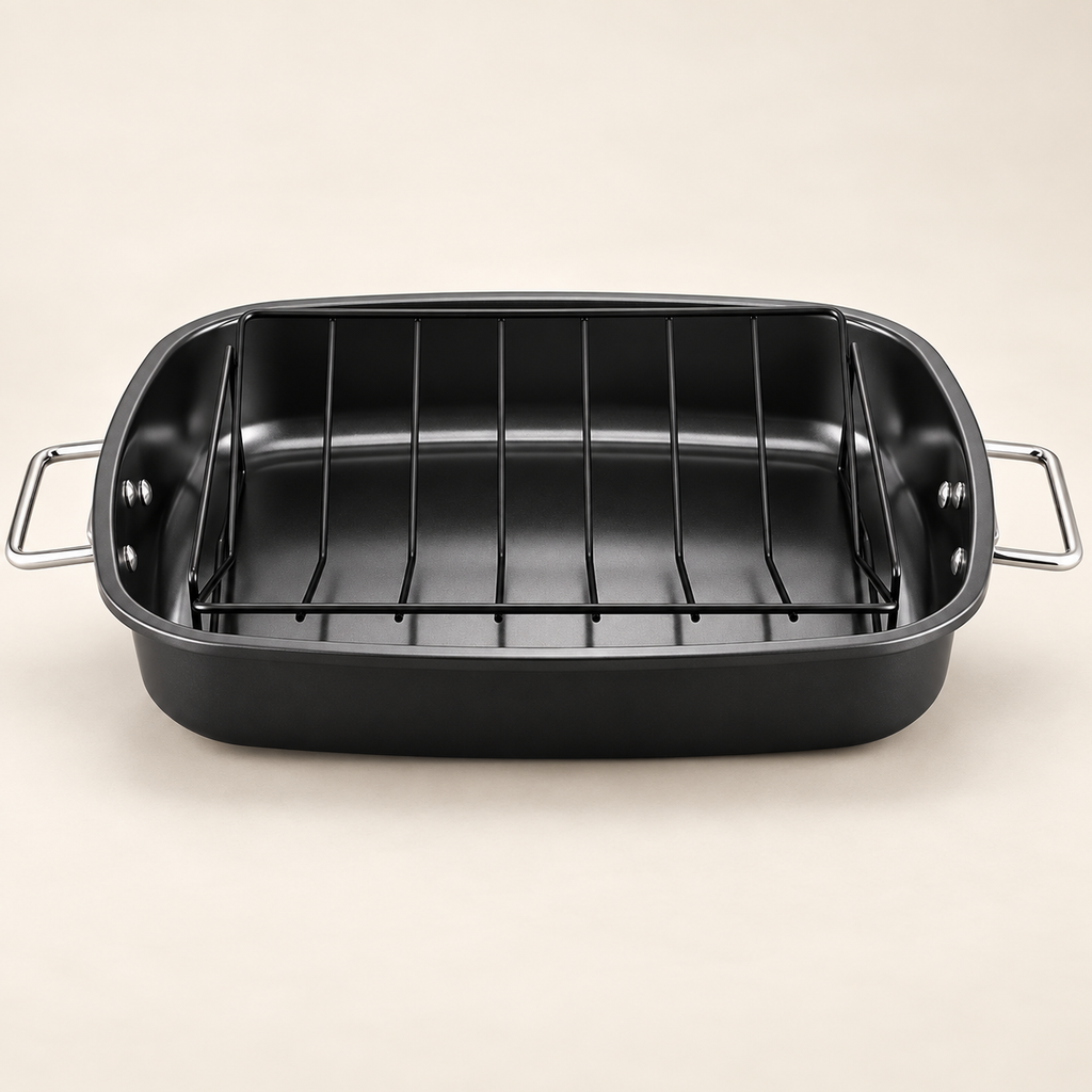 Black Roasting Pan with Rack